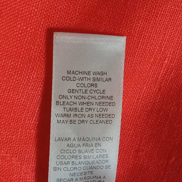 Chico's Open Front 100% Linen Cardigan Jacket - Red/Orange Blazer Size 3/XL - Picture 8 of 11